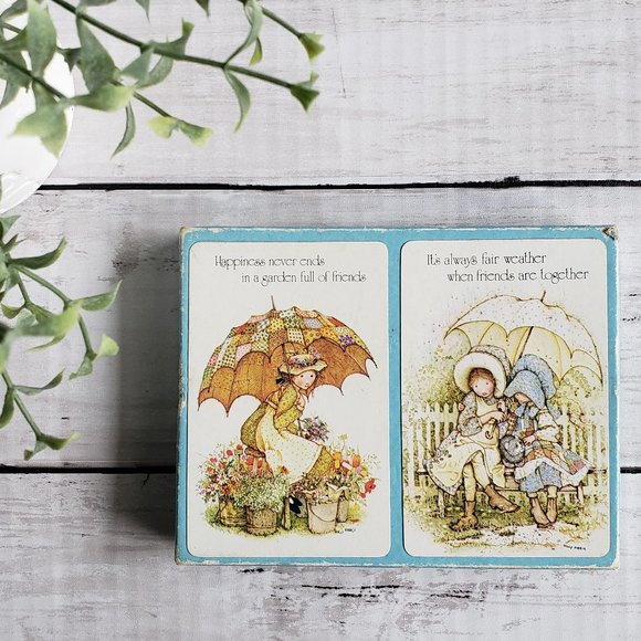 HOLLY HOBBIE Vintage Playing Cards - Complete w/2 Decks, 1 unused still sealed - Picture 1 of 10